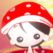 Fille cartoon � bonnet rouge de No�l