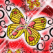 Papillon mosaque rouge orang