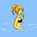 Fille qui se met � l'aise