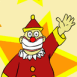 Clown souriant et saluant, portrait