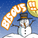 Bonhomme de neige sous la lune "Bisous"