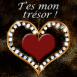 Bijou coeur dor "T'es mon trsor"