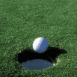 Balle de golf presque rentr�e